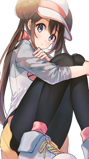 Anime girl with brown hair and hat
