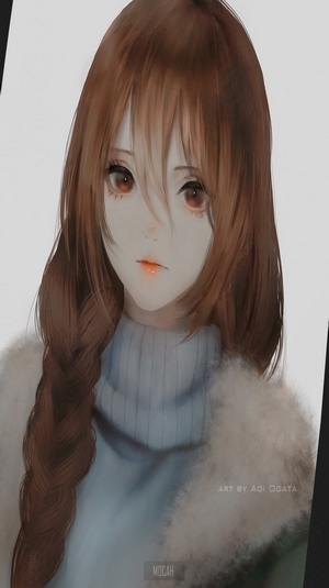 Anime girl with brown hair by Aoi Ogata
