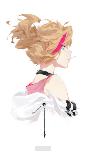 Rin from Muse Dash with a lollipop