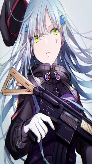 HK416 from Girls Frontline holding a rifle