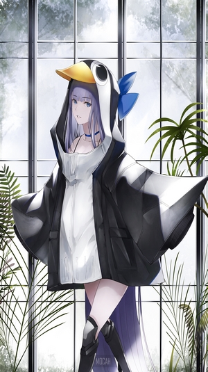 Meltryllis from Fate/Grand Order in a penguin costume