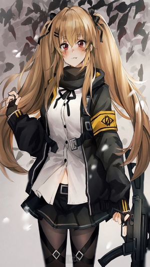 UMP9 from Girls Frontline holding a gun