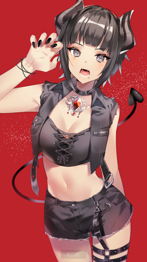 Anime girl with horns and tail