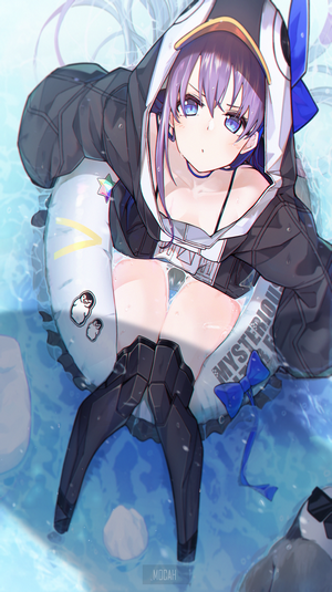 Meltlilith from Fate/Grand Order on a penguin float