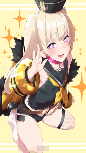 Anime girl with blonde pigtails in sailor outfit