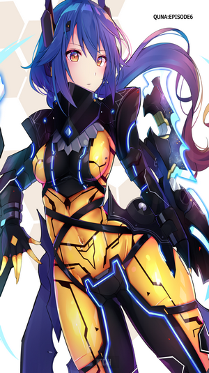 Anime girl in futuristic armor