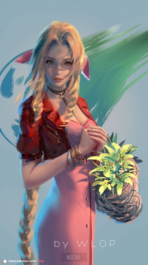 Aerith Gainsborough Elegant Portrait from Final Fantasy VII