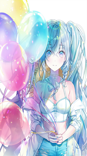 Hatsune Miku with Balloons