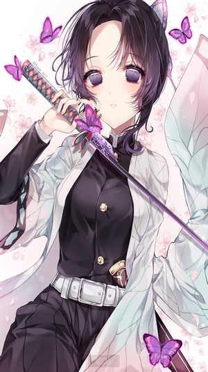 Kochou Shinobu from Kimetsu no Yaiba with Butterflies