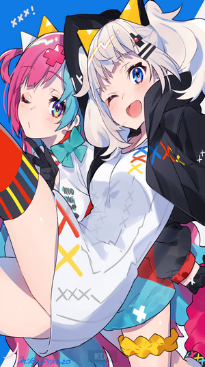 Mika Pikazo anime girls with Kaguya Luna