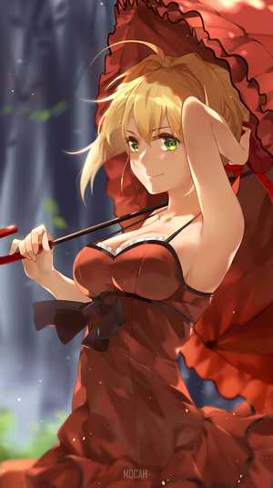 Nero Claudius from Fate Series with Red Umbrella