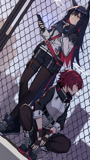 Texas and Exusiai from Arknights