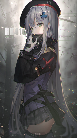 HK416 from Girls Frontline in Dark Military Attire