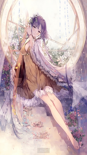Anime girl playing a string instrument