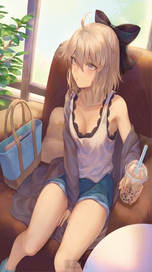 Okita Souji from Fate/Grand Order with Boba