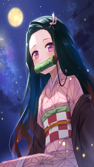Kamado Nezuko Under the Starry Night