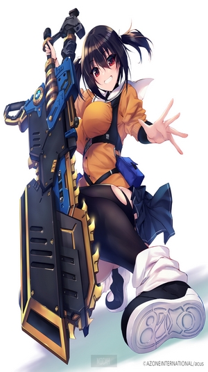 Anime girl with large weapon