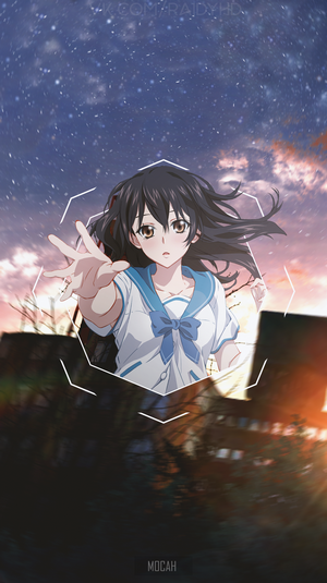 Yukina Himeragi from Strike the Blood reaching out