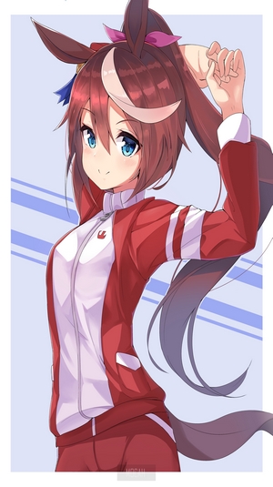 Anime girl with brown hair and blue eyes