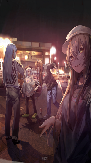 Girls from Girls' Frontline at night