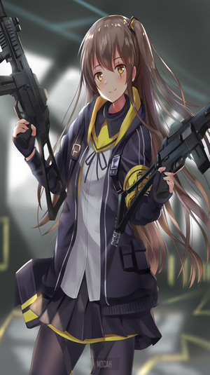 Anime girl with guns