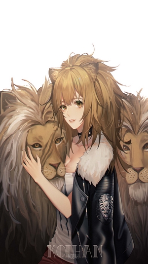 Siege from Arknights with lions