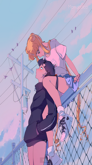 Sailor Moon Romantic Moment at Sunset