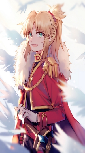 Mordred from Fate/Apocrypha with feathers