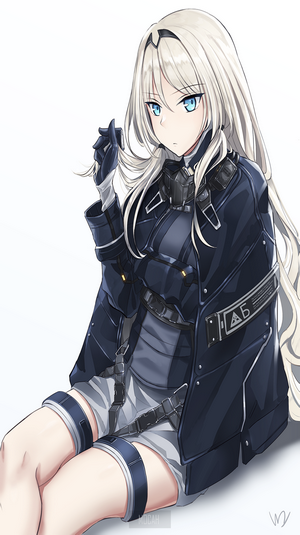 Girls Frontline White-Haired Anime Girl with Blue Eyes