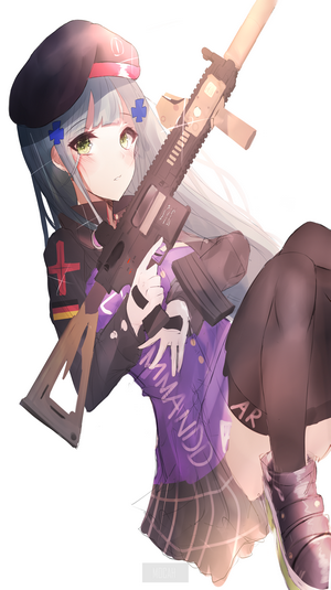 HK416 from Girls Frontline holding a rifle