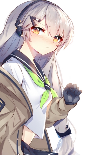 Anime girl from Girls Frontline with long hair and yellow eyes
