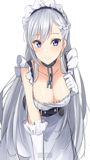 Belfast from Azur Lane in a maid outfit