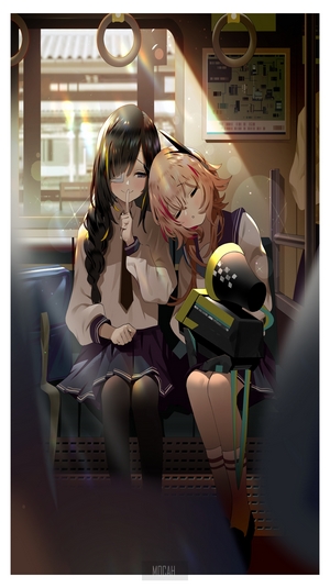 M4 SOPMOD II and M16 from Girls Frontline on a train