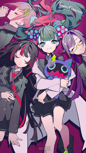 Tokyo Chronos girls with plush toy