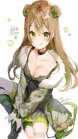 Anime girl with green eyes and brown hair
