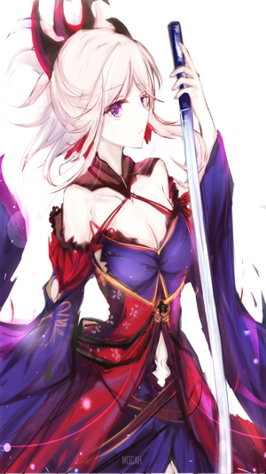 Miyamoto Musashi in Elegant Kimono with Katana