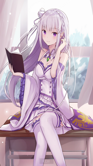 Emilia Reading in Soft Morning Light Re:Zero