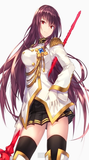Scathach in White Military Jacket from Fate/Grand Order