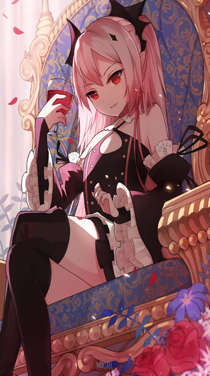 Krul Tepes from Owari No Seraph sitting on a throne
