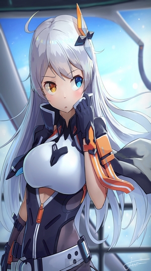Anime girl from Honkai Impact 3rd with heterochromia