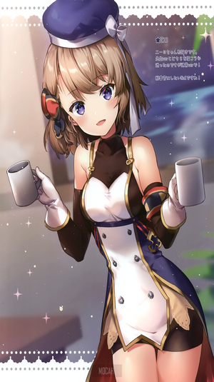 Z23 from Azur Lane holding cups