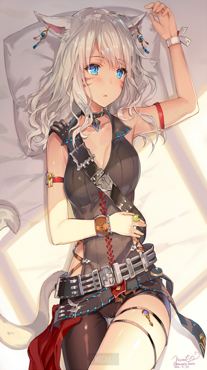 Miqote Girl from Final Fantasy XIV with White Hair