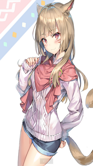Anime girl with neko ears and scarf