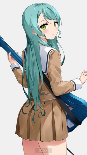 Sayo Hikawa from BanG Dream! holding a guitar