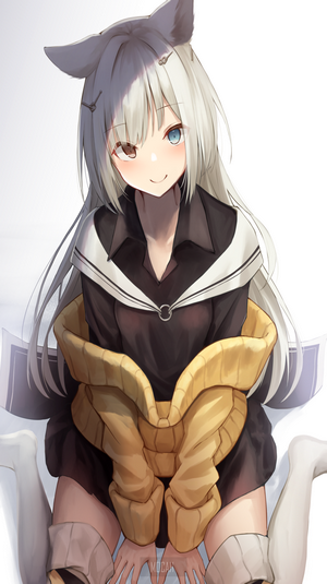 Nightmare from Arknights with neko ears