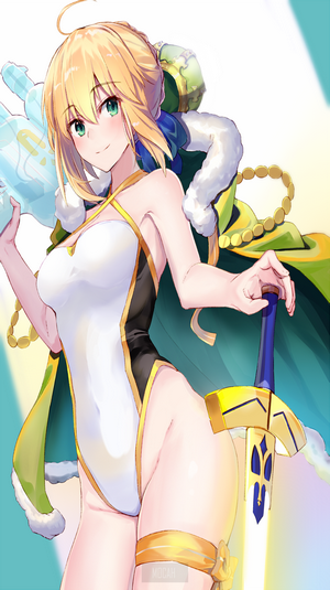Artoria Pendragon from Fate/Grand Order in swimwear