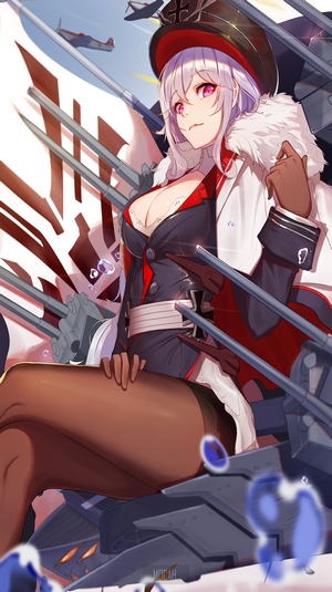 Graf Zeppelin from Azur Lane with planes