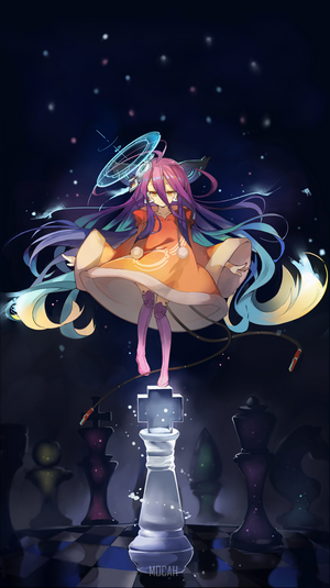 Shuvi from No Game No Life on a chessboard