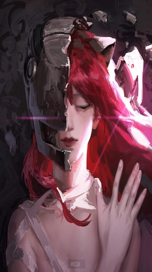 Lucy from Elfen Lied with a mask