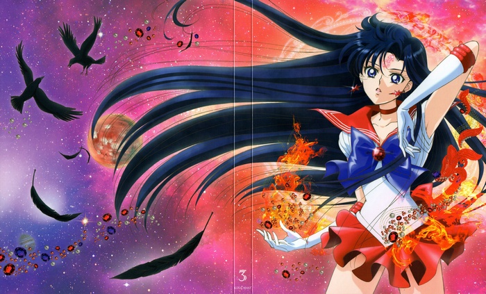 Sailor Mars Stunning Anime Character in Fiery Pose